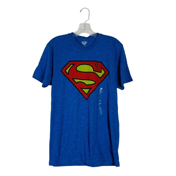 Superman Blue Crew Neck TShirt Mens Size S DC Comics Graphic Tee Dad Gift New - Picture 6 of 6